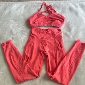 Bombshell Sportswear Coral Pink Leggings & Sports Bra Set